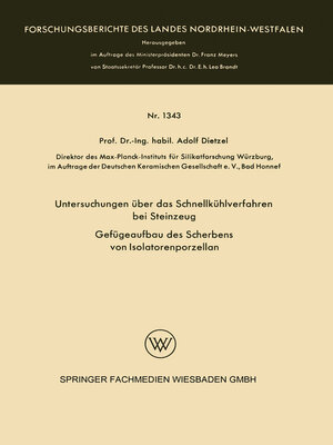 cover image of Untersuchungen über das Schnellkühlverfahren bei Steinzeug
